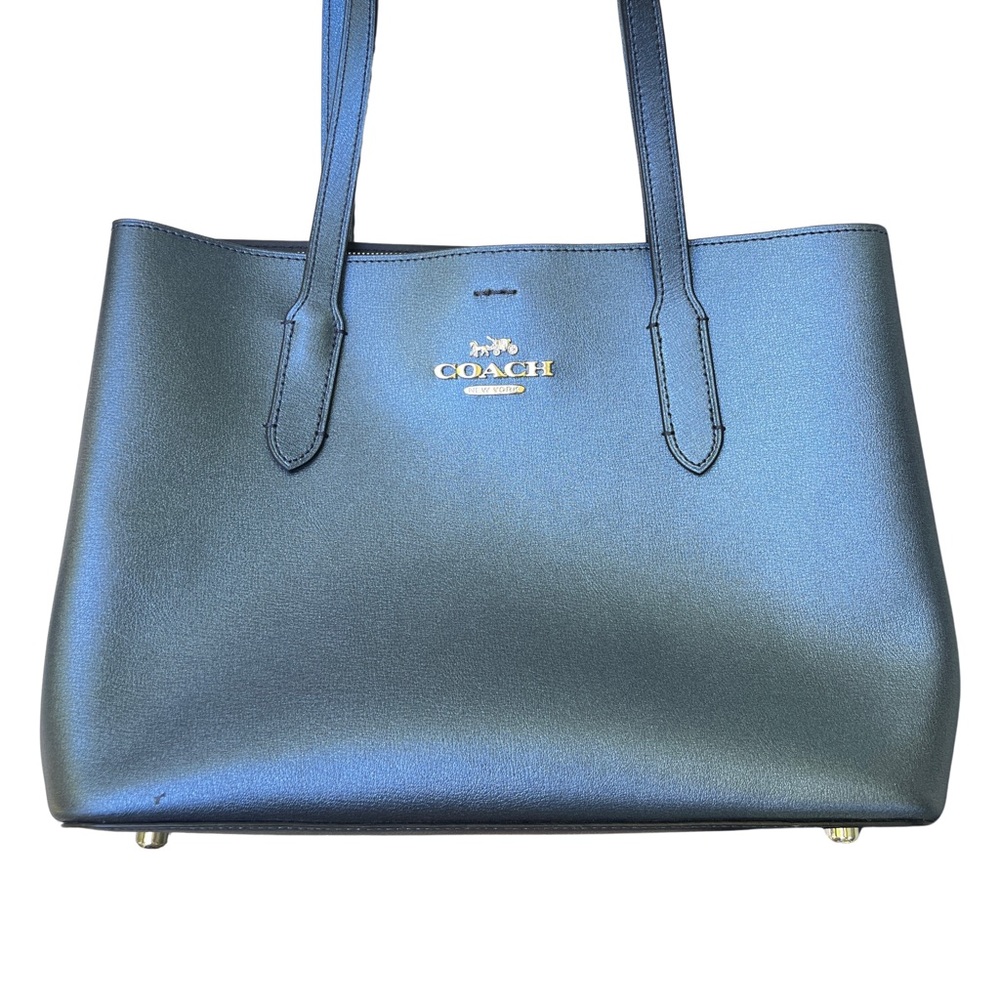 COACH large tote metallic blue